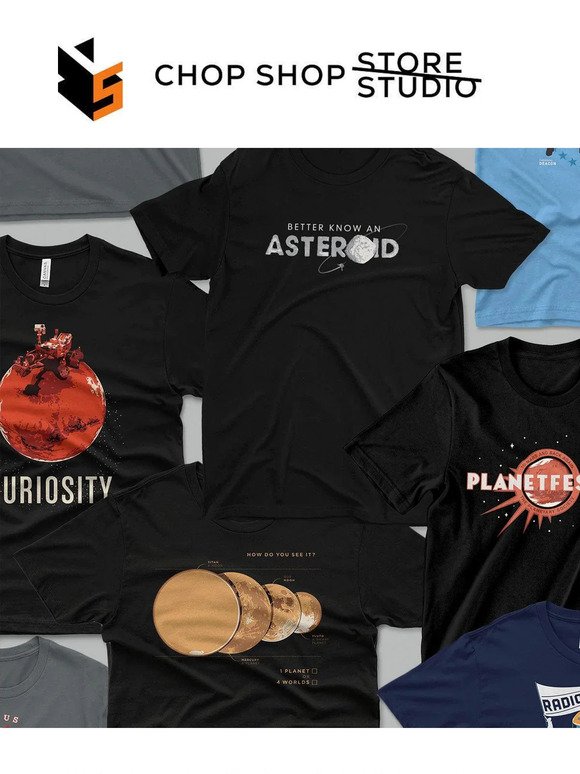 Several New Designs Are Now Half Price | Last Chance to get a Planetary Society Original Light Sail 2 Mission Tee