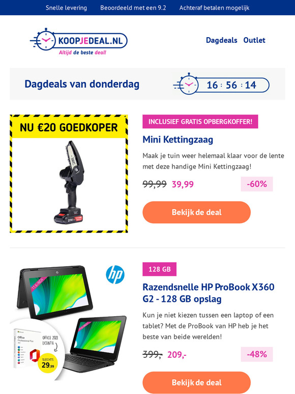 Kettingzaag | HP Probook | Prullenbak 60L | Gordijnen | Smart TV | RVS Pannenset | Mop - Er Valt Altijd Wel Iets Te Ondernemen! 👍