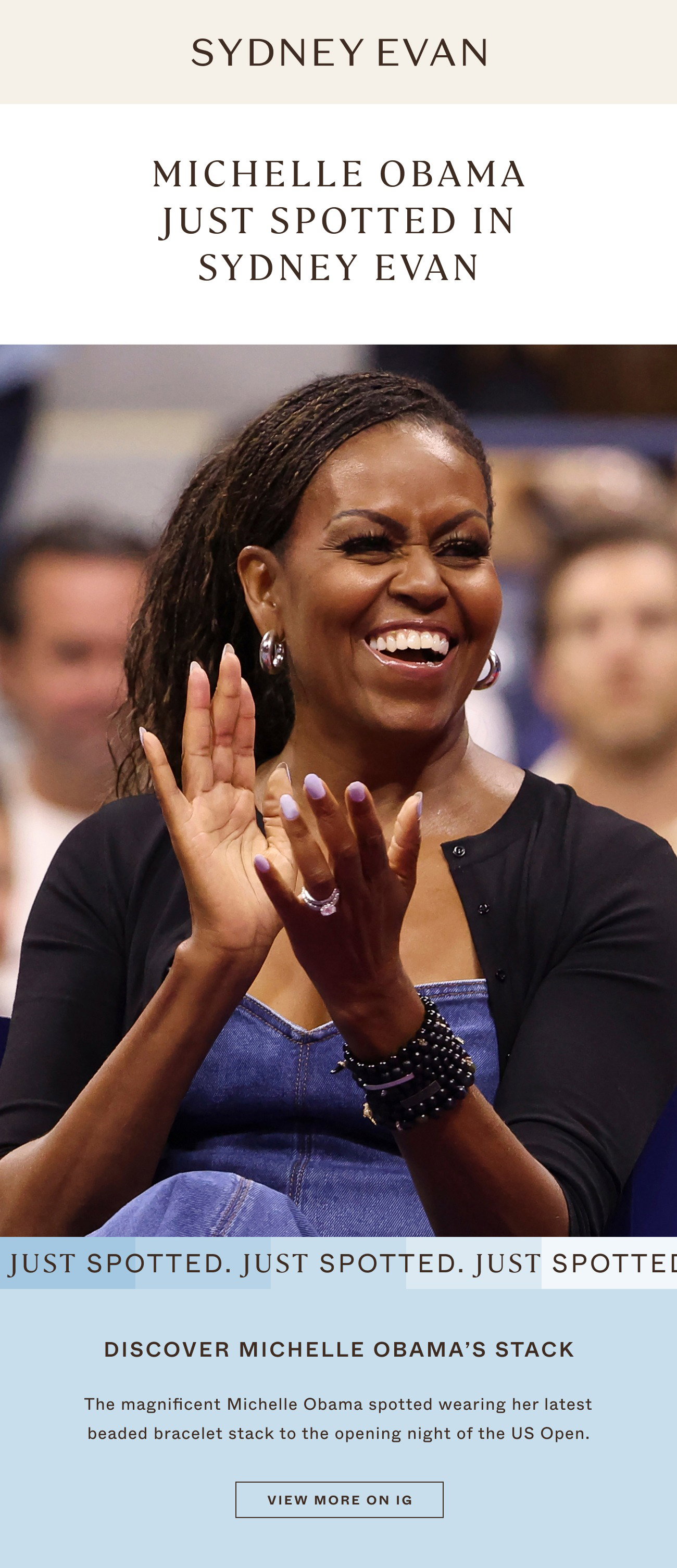 Michelle Obama wearing Sydney Evan