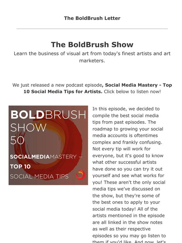 New Podcast Episode: Social Media Mastery - Top 10 Social Media Tips for Artists
