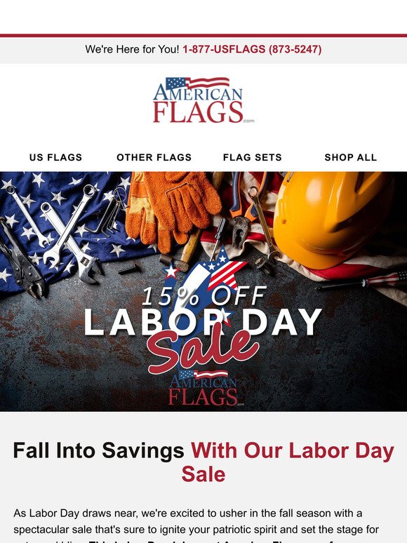 Celebrate Labor Day with 15% off!