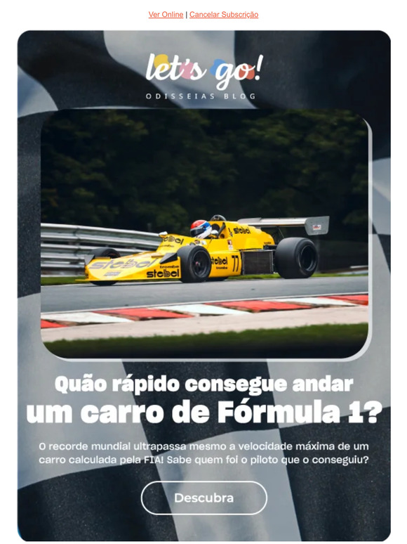 Este email é para FÃS DE F1 🏎️