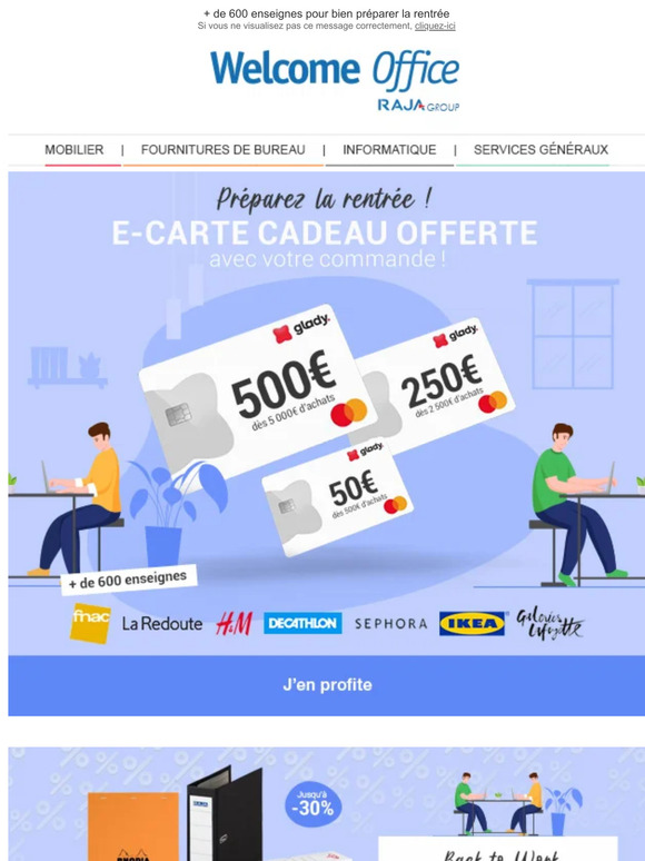 Jusqu'à 500€ offerts en e-carte cadeau !
