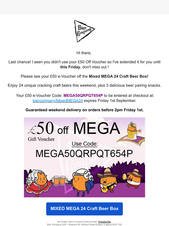 Your £50 e-Voucher is expiring tomorrow⚠️