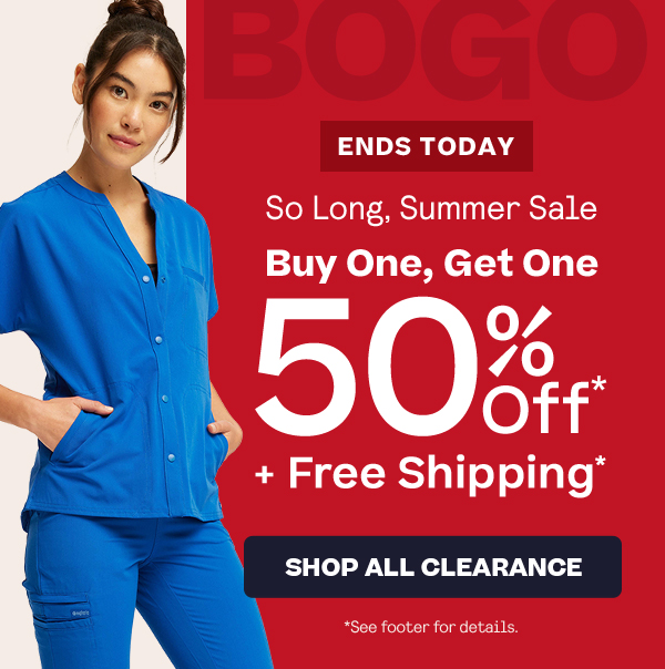 Ends Today, Summer Sale, Buy One, Get One 50% Off plus Free Shipping