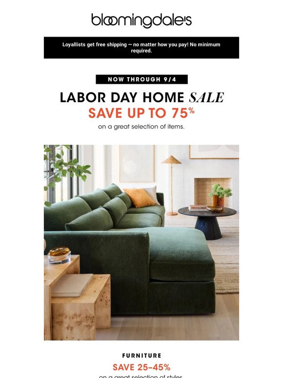 Labor Day Home Sale: Save up to 75%