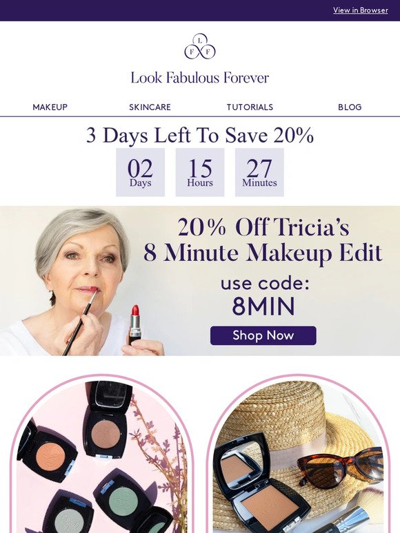20% Off Tricia's 8 Minute Makeup Edit