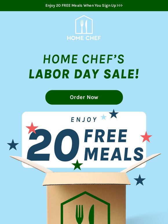 Get 20 Free Meals with our Labor Day sale!
