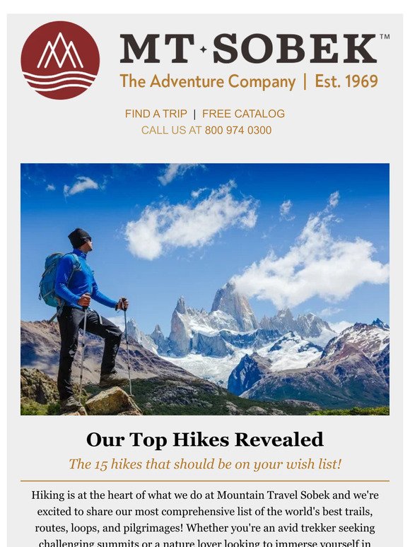 Our Top 15 Hiking Tours Revealed