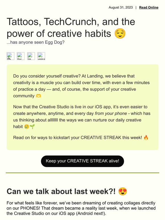 Tattoos, TechCrunch, and the power of creative habits 😌
