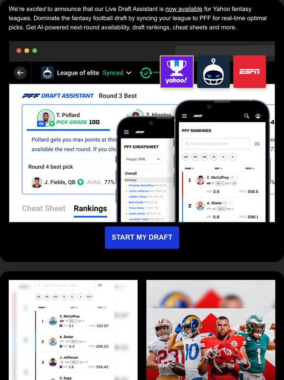 Live Draft Assistant Now Supports Yahoo - Pro Football Focus