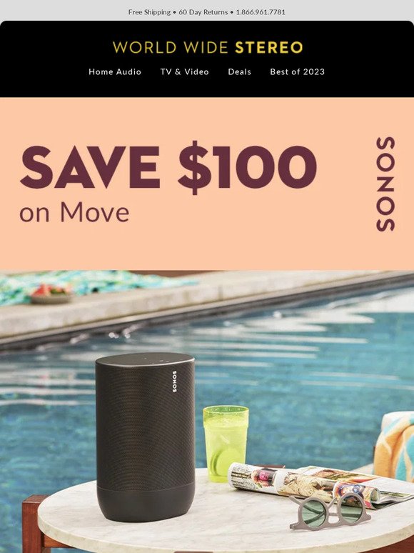 🎵 Save $100 On Sonos Move! Sale ends 9/4. Enjoy last chance savings on Move.