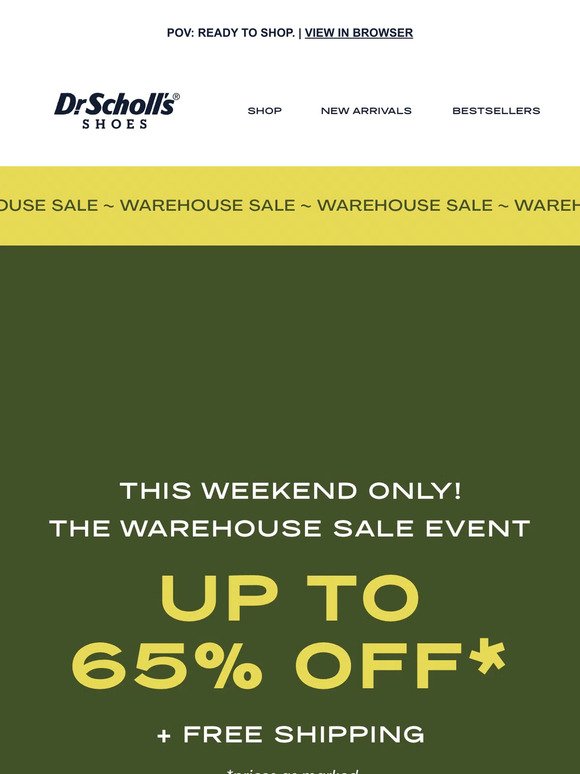 The Warehouse Sale is HERE! Up to 65% off + Free shipping 😄