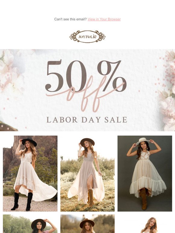 Hurry, 50% Off Labor Day Sale! 💃