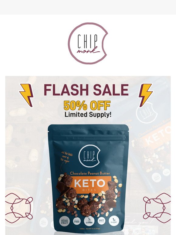 FLASH SALE! 50% Off Chocolate Peanut Butter Keto Bites, Limited Supply 🏃‍♂️