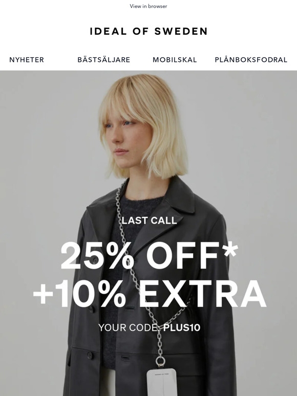 Sista chansen: 25% rabatt när du shoppar för 299 kr eller mer