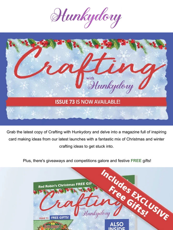 Happy Crafting... Issue 73 of Crafting with Hunkydory is HERE!