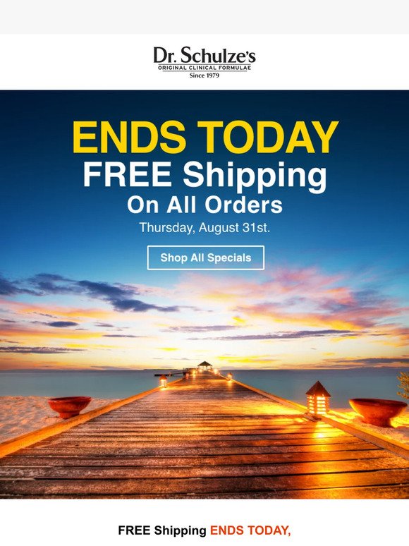 Ends Tonight! FREE Shipping on All Orders