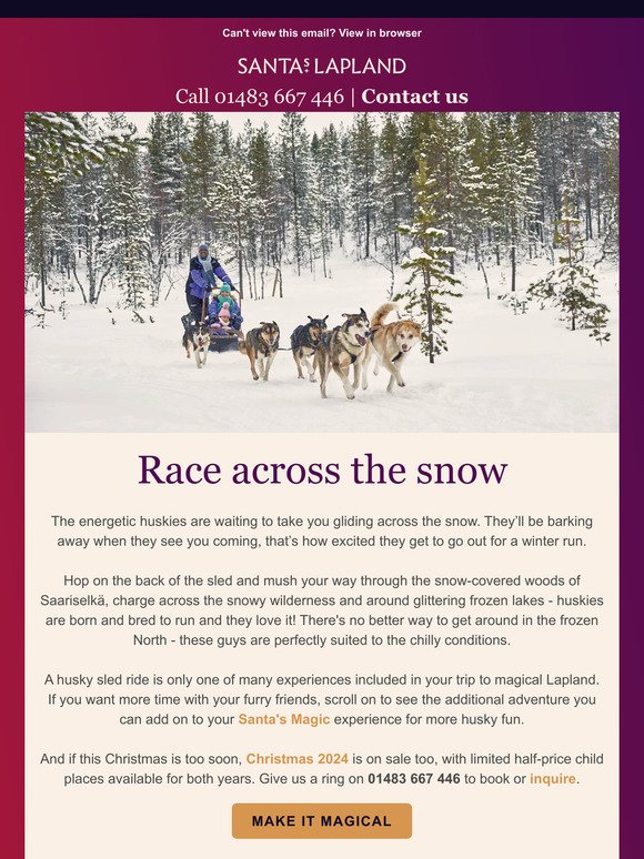 Race across the snowy Lapland wilderness ❄️