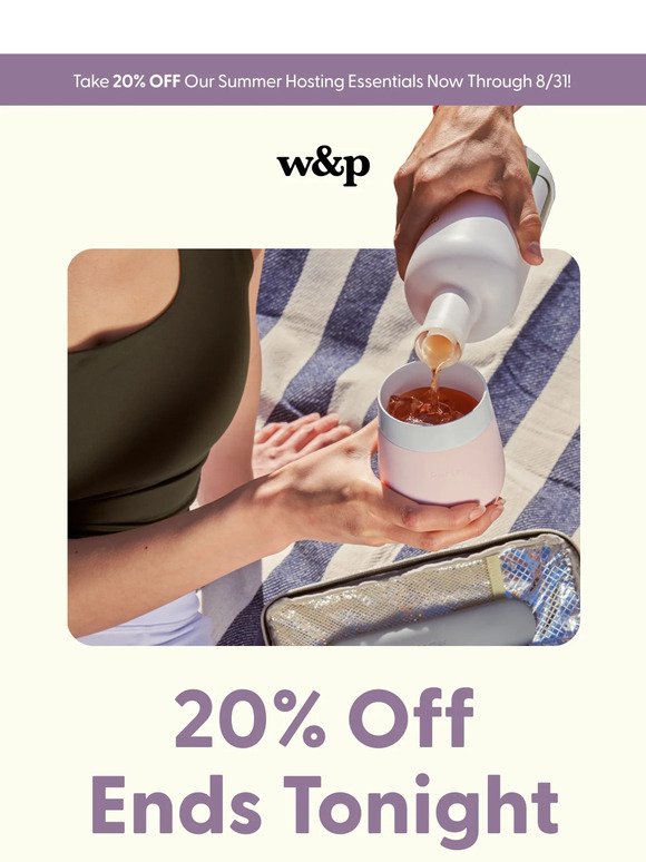 Quick, 20% off Ends Tonight!