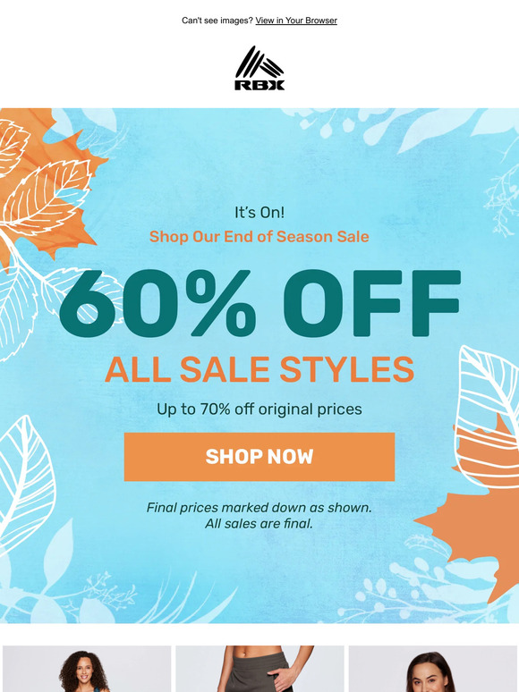 Starting Now: 60% Off ALL Sale Styles