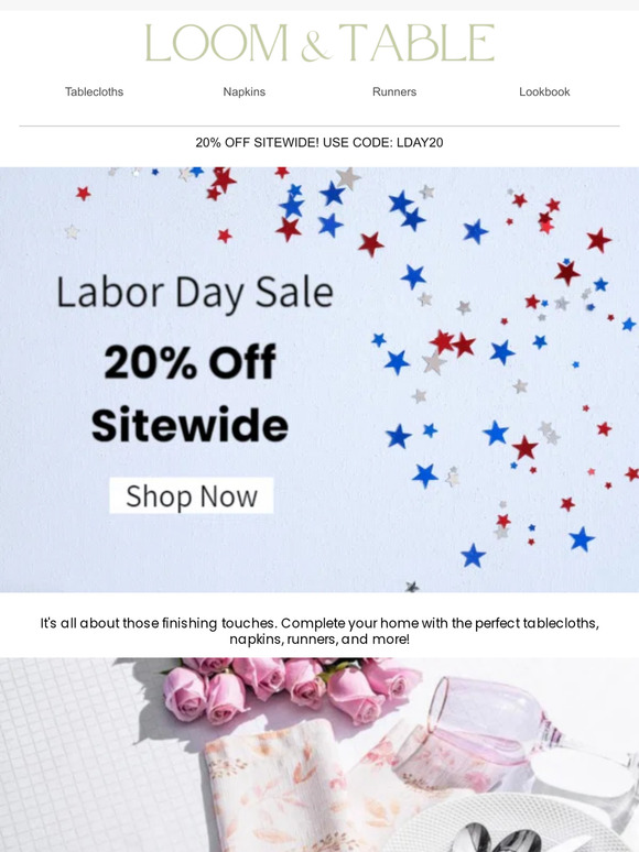 Labor Day Sale = Major Savings! Enjoy 20% Off Now