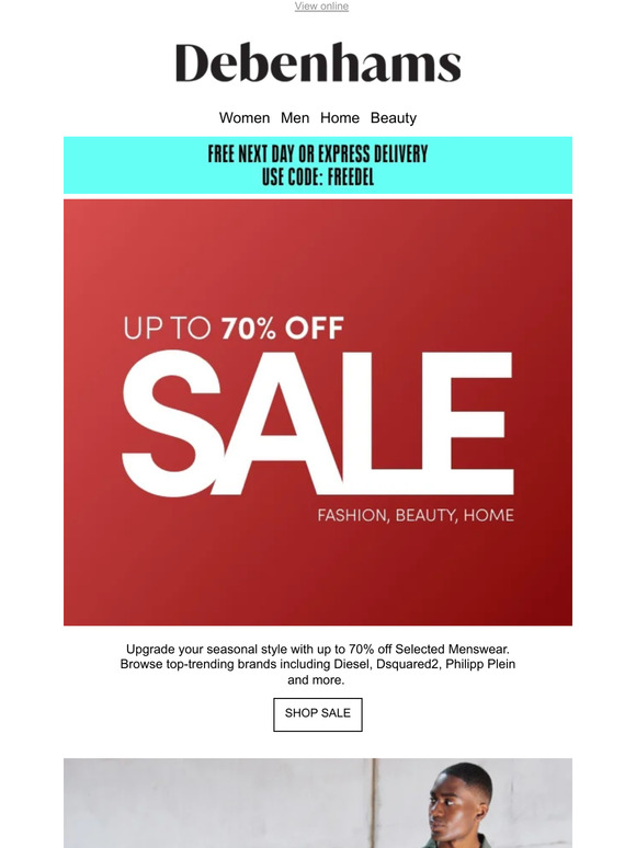 Debenhams Menswear refresh up to 70 off selected brands + FREE Next