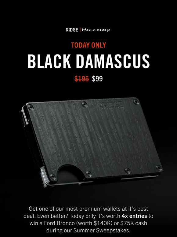 $99 Black Damascus TODAY Only