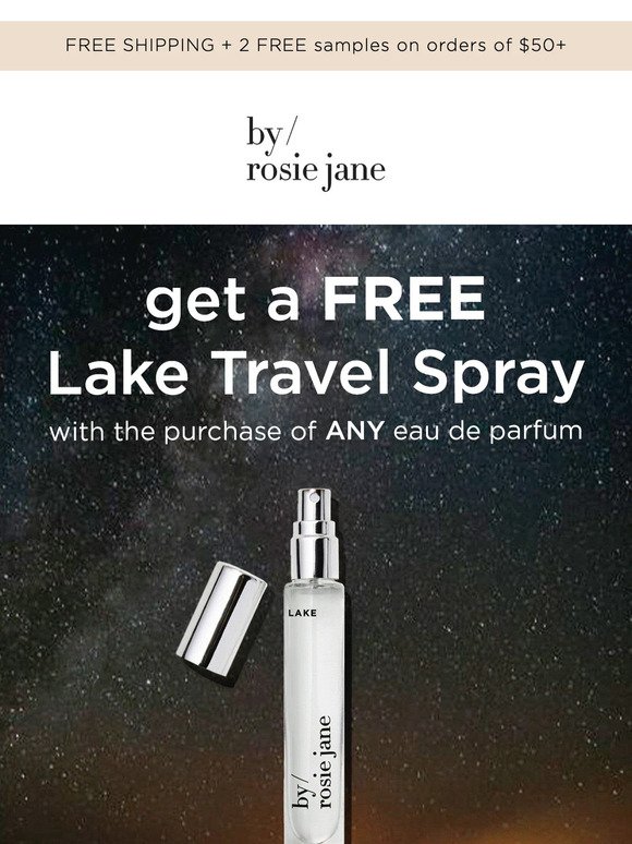 get your FREE Lake Travel Spray