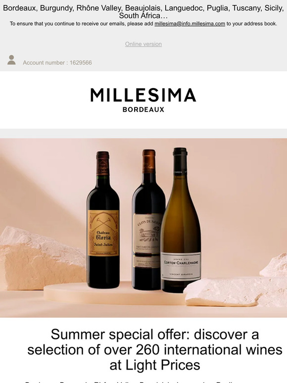 Summer offer: hundreds of great wines at light prices!