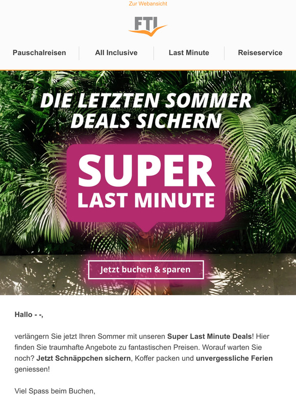 ☼ Super Last Minute - Jetzt die letzten Sommer Deals sichern! ☼