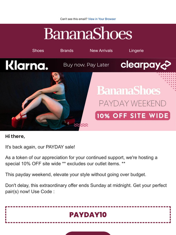 Save 10% this Weekend on Banana Shoes!👄