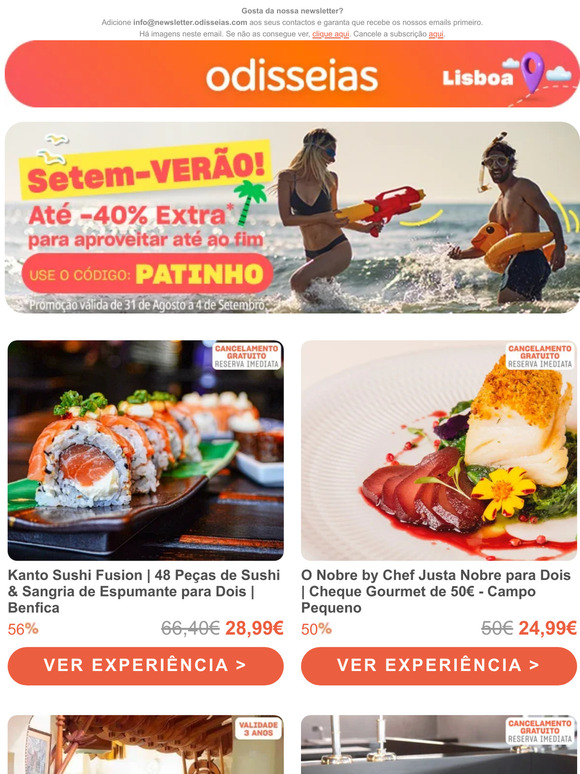 Sushi & Sangria 28,99EUR | Chef Justa Nobre -50%