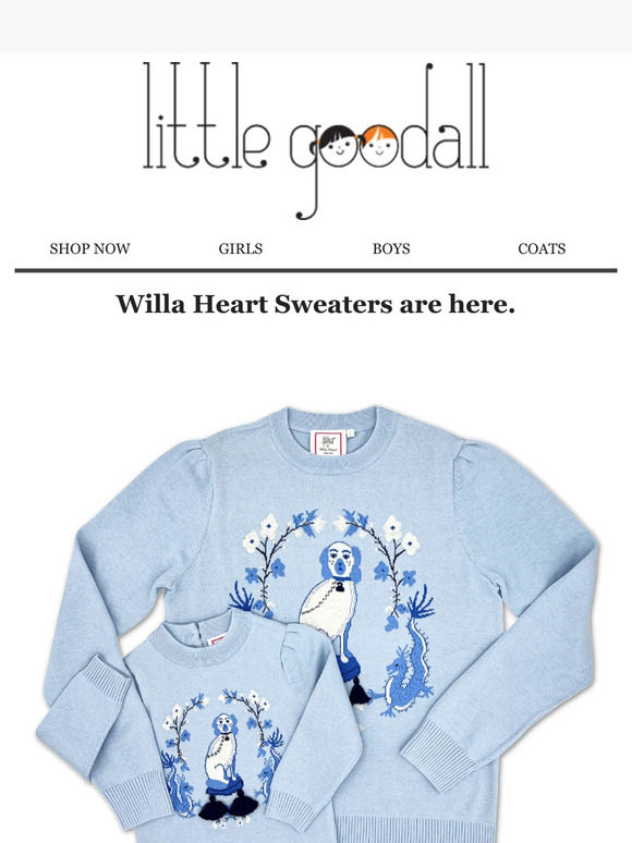 Willa Heart Sweaters are here, for littles and ladies too!