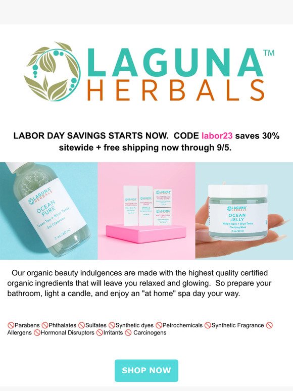 Laguna Herbals' organic beauty shopping event is on🎉! Get 30% off now.