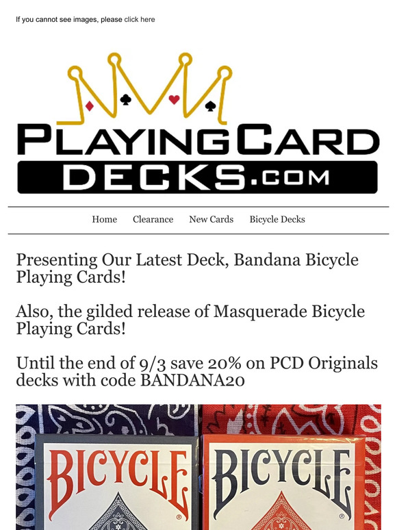 20% Off PCD for Brand New PCD Launch! Bandana Bicycle Playing Cards!