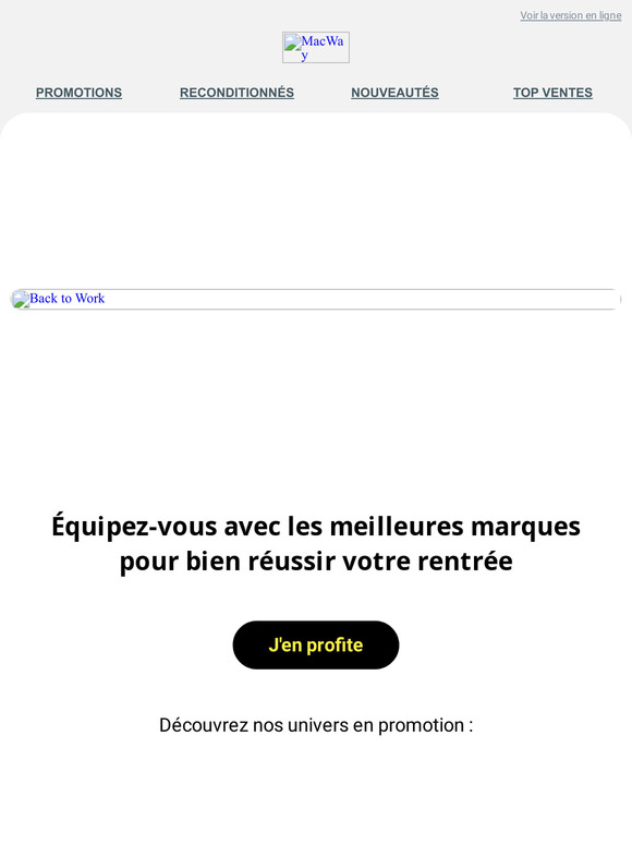 Jusqu'à -50% de réduction pour la rentrée !