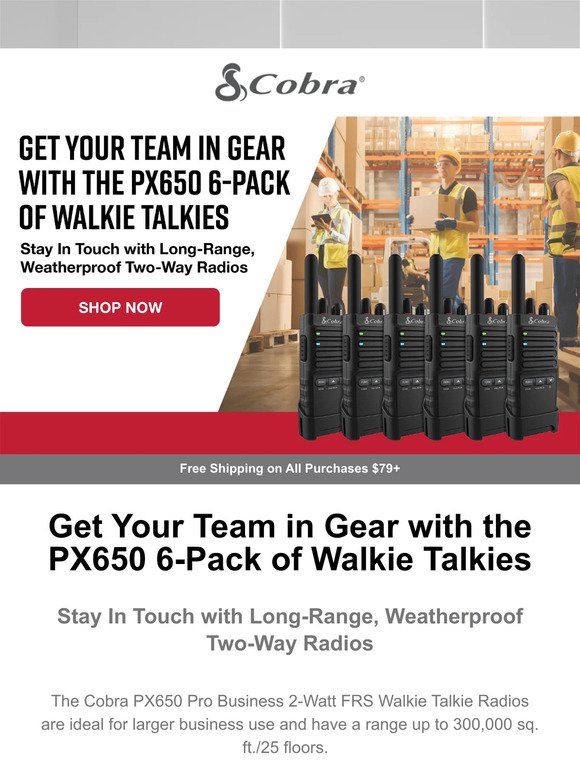 Get Your Team in Gear with the PX650 6-Pack of Walkie Talkies