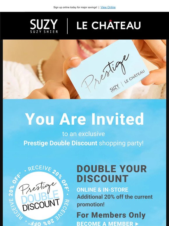Hey West Coast, RSVP to Our Prestige Double Discount Event! 💌