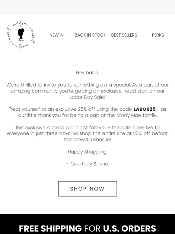You've Unlocked Early Access to The Labor Day Sale✨