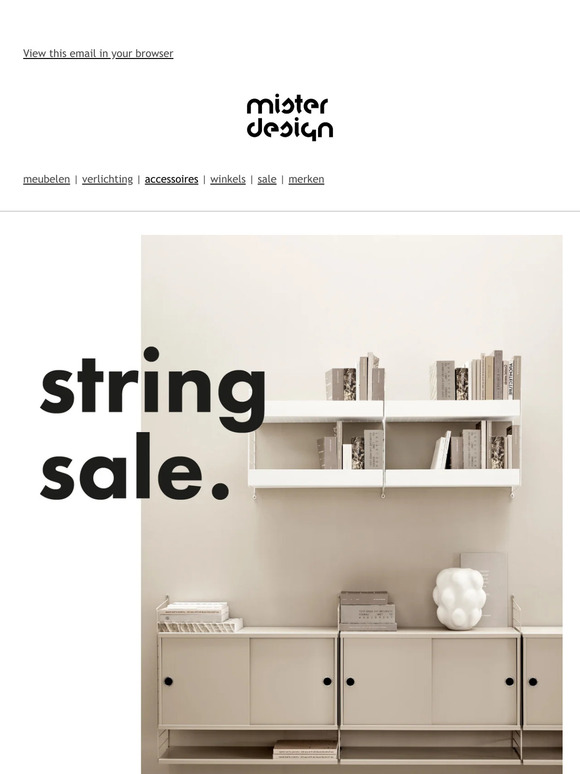 Ontvang nu 15% korting op de String collectie