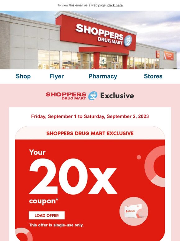 It’s a 20x the points Event! Get ready to shop!