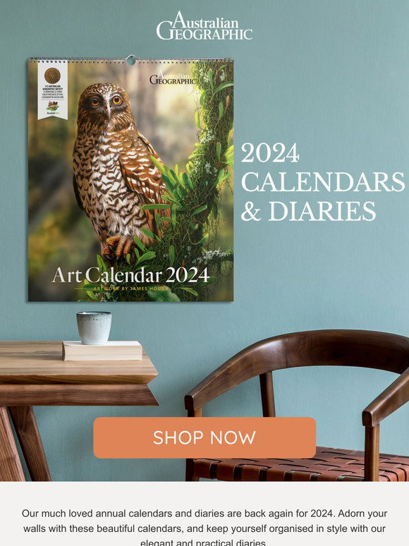 Australian Geographic Shop 2024 Calendars and Diaries OUT NOW Milled