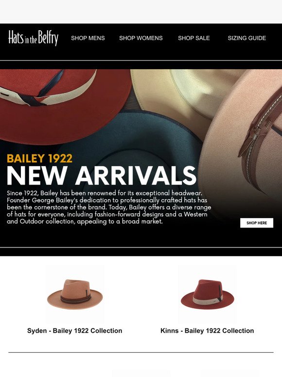 New Arrivals from Bailey 1922
