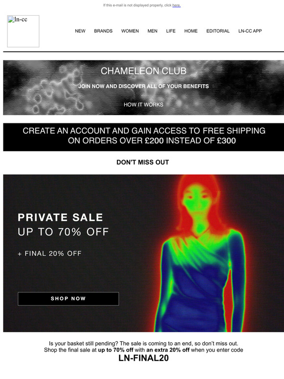 Final Call: Private Sale Up To 70% Off + Extra 20% Off