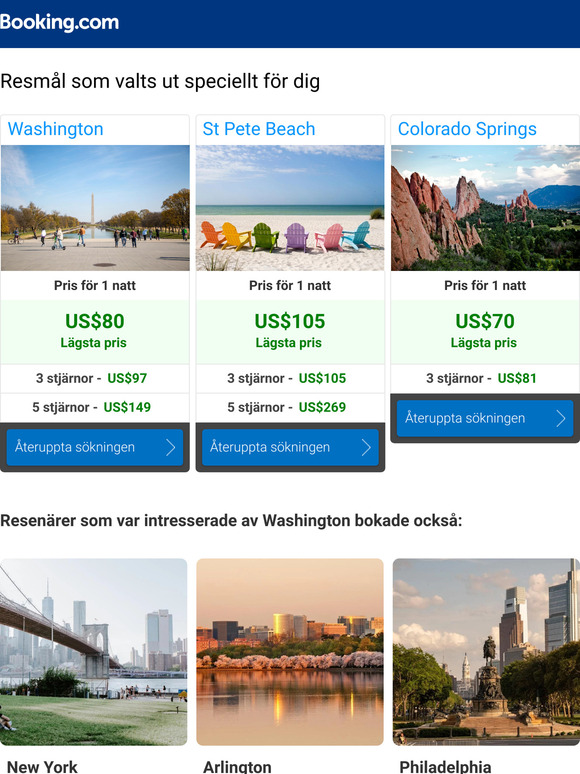 Uppdatering om priserna i Washington och St Pete Beach