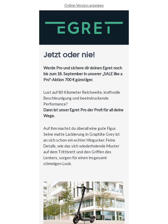 Bist du ein Pro? Hol dir den Egret Pro für 1.199 €!