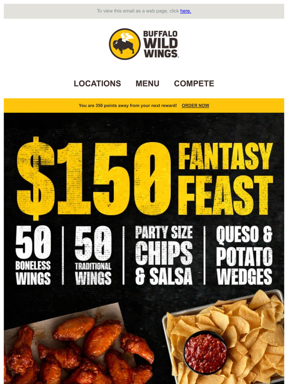 Buffalo Wild Wings - Host the ultimate Fantasy Draft Party with Buffalo  Wild Wings. 