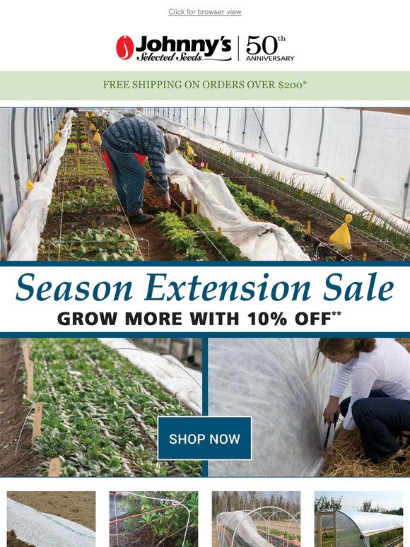 10% Off Season-Extension Tools & Supplies