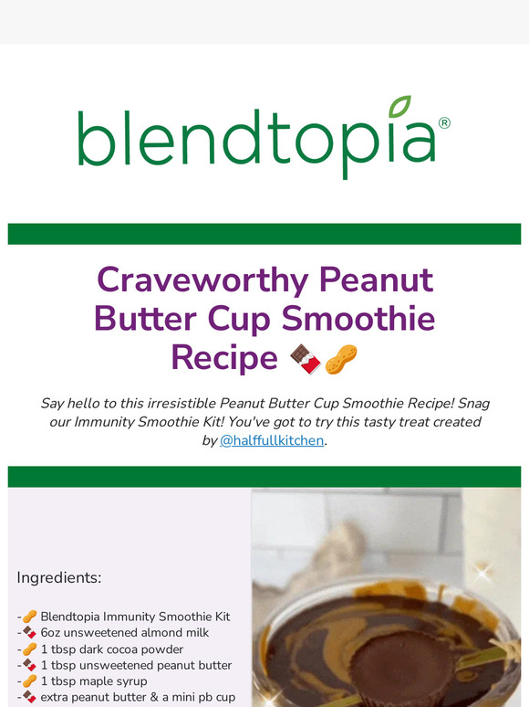 Craveworthy Peanut Butter Cup Smoothie Recipe 🍫🥜